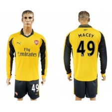 Arsenal #49 Macey Away Long Sleeves Soccer Club Jersey