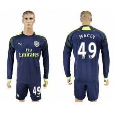 Arsenal #49 Macey Sec Away Long Sleeves Soccer Club Jersey