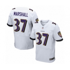 Men's Baltimore Ravens #37 Iman Marshall Elite White Football Jersey