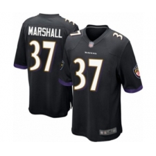 Men's Baltimore Ravens #37 Iman Marshall Game Black Alternate Football Jersey