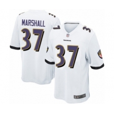 Men's Baltimore Ravens #37 Iman Marshall Game White Football Jersey