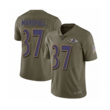 Men's Baltimore Ravens #37 Iman Marshall Limited Olive 2017 Salute to Service Football Jersey