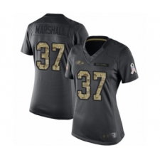 Women's Baltimore Ravens #37 Iman Marshall Limited Black 2016 Salute to Service Football Jersey