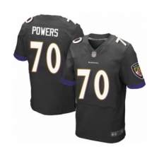 Men's Baltimore Ravens #70 Ben Powers Elite Black Alternate Football Jersey