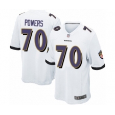 Men's Baltimore Ravens #70 Ben Powers Game White Football Jersey