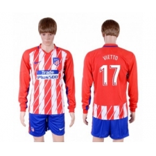 Atletico Madrid #17 Vietto Home Long Sleeves Soccer Club Jersey