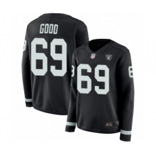 Women's Oakland Raiders #69 Denzelle Good Limited Black Therma Long Sleeve Football Jersey