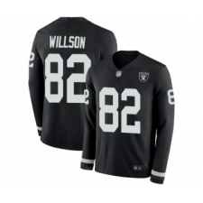 Youth Oakland Raiders #82 Luke Willson Limited Black Therma Long Sleeve Football Jersey