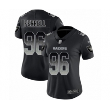 Women's Oakland Raiders #96 Clelin Ferrell Black Smoke Fashion Limited Football Jersey