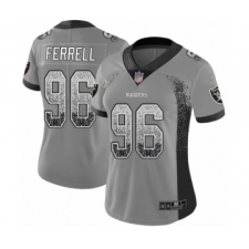 Women's Oakland Raiders #96 Clelin Ferrell Limited Gray Rush Drift Fashion Football Jersey