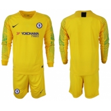 Chelsea Blank Yellow Goalkeeper Long Sleeves Soccer Club Jersey
