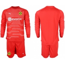 Dortmund Blank Red Goalkeeper Long Sleeves Soccer Club Jersey