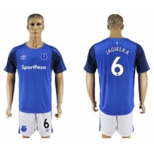 Everton #6 Jagielka Home Soccer Club Jersey