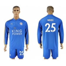 Leicester City #25 Ndidi Home Long Sleeves Soccer Club Jersey