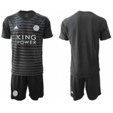 Leicester City Blank Black Goalkeeper Soccer Club Jersey