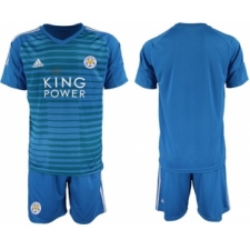 Leicester City Blank Blue Goalkeeper Soccer Club Jersey