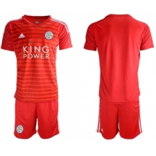 Leicester City Blank Red Goalkeeper Soccer Club Jersey