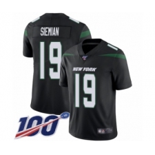 Men's New York Jets #19 Trevor Siemian Black Alternate Vapor Untouchable Limited Player 100th Season Football Jersey