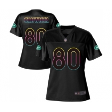 Women's New York Jets #80 Jamison Crowder Game Black Fashion Football Jersey