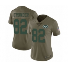 Women's New York Jets #82 Jamison Crowder Limited Olive 2017 Salute to Service Football Jersey