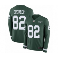 Youth New York Jets #82 Jamison Crowder Limited Green Therma Long Sleeve Football Jersey
