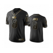 Men's New York Giants #8 Daniel Jones Limited Black Golden Edition Football Jersey