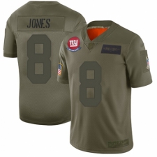 Women's New York Giants #8 Daniel Jones Limited Camo 2019 Salute to Service Football Jersey
