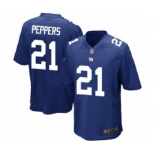 Men's New York Giants #21 Jabrill Peppers Game Royal Blue Team Color Football Jersey