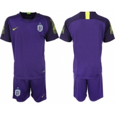 England Blank Purple Goalkeeper Soccer Country Jersey