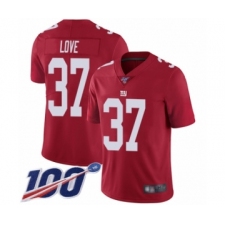 Men's New York Giants #37 Julian Love Red Limited Red Inverted Legend 100th Season Football Jersey