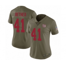 Women's New York Giants #41 Antoine Bethea Limited Olive 2017 Salute to Service Football Jersey