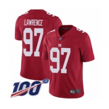 Men's New York Giants #97 Dexter Lawrence Red Limited Red Inverted Legend 100th Season Football Jersey