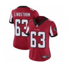 Women's Atlanta Falcons #63 Chris Lindstrom Red Team Color Vapor Untouchable Limited Player Football Jersey