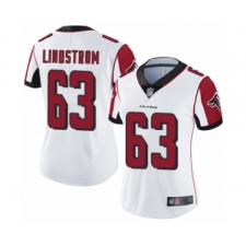 Women's Atlanta Falcons #63 Chris Lindstrom White Vapor Untouchable Limited Player Football Jersey