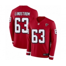 Youth Atlanta Falcons #63 Chris Lindstrom Limited Red Therma Long Sleeve Football Jersey