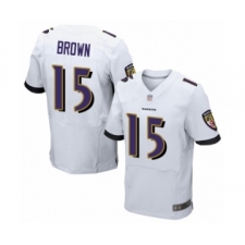 Men's Baltimore Ravens #15 Marquise Brown Elite White Football Jersey