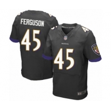 Men's Baltimore Ravens #45 Jaylon Ferguson Elite Black Alternate Football Jersey