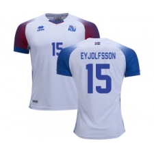 Iceland #15 EYJOLFSSON Away Soccer Country Jersey