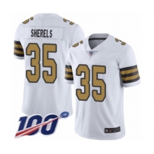 Men's New Orleans Saints #35 Marcus Sherels Limited White Rush Vapor Untouchable 100th Season Football Jersey