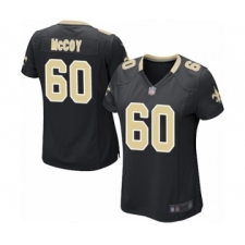 Women's New Orleans Saints #60 Erik McCoy Game Black Team Color Football Jersey