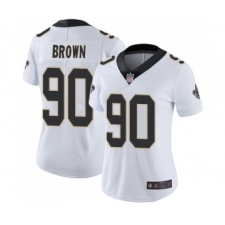 Women's New Orleans Saints #90 Malcom Brown White Vapor Untouchable Limited Player Football Jersey