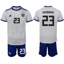 Russia #23 Kombarov Away Soccer Country Jersey