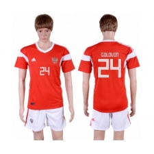 Russia #24 Golovin Home Soccer Country Jersey