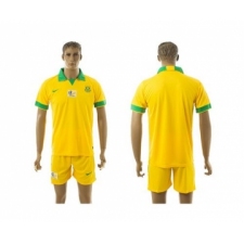 South African Blank Yellow Home Soccer Country Jersey