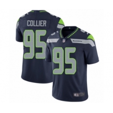 Men's Seattle Seahawks #95 L.J. Collier Navy Blue Team Color Vapor Untouchable Limited Player Football Jersey