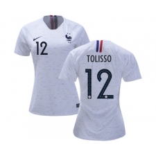 Women's France #12 Tolisso Away Soccer Country Jersey