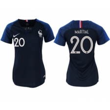 Women's France #20 Martial Home Soccer Country Jersey