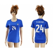 Women's Italy #24 Florenzi Home Soccer Country Jersey