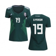 Women's Mexico #19 O.Pineda Home Soccer Country Jersey