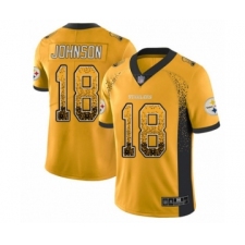 Youth Pittsburgh Steelers #18 Diontae Johnson Limited Gold Rush Drift Fashion Football Jersey